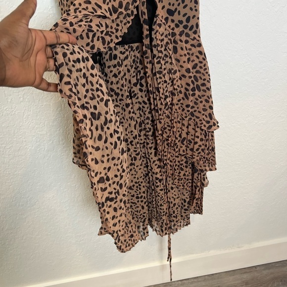 NEW Fame and Partners Cheetah-Print Wrap Dress - Picture 6 of 10
